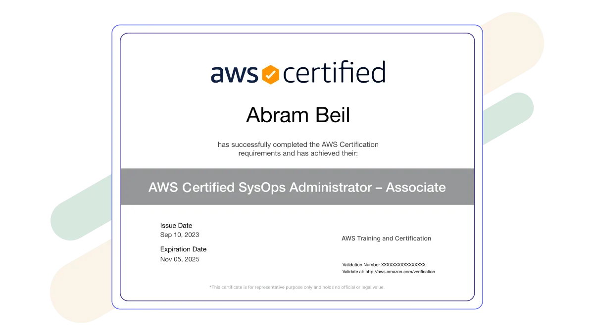 AWS SysOps Administrator certificate
