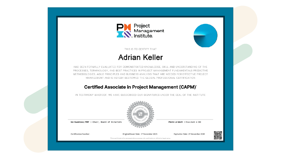 Certified Associate in Project Management (CAPM®) certificate