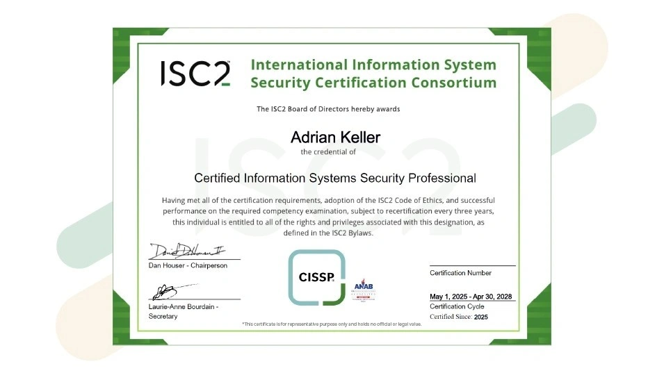 Certified Information Systems Security Professional (CISSP®) certificate