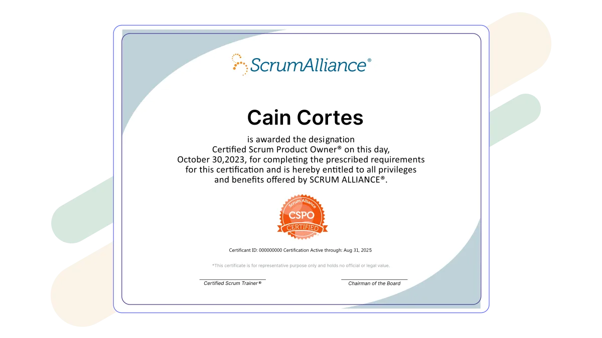 Certified Scrum Product Owner (CSPO®) certificate