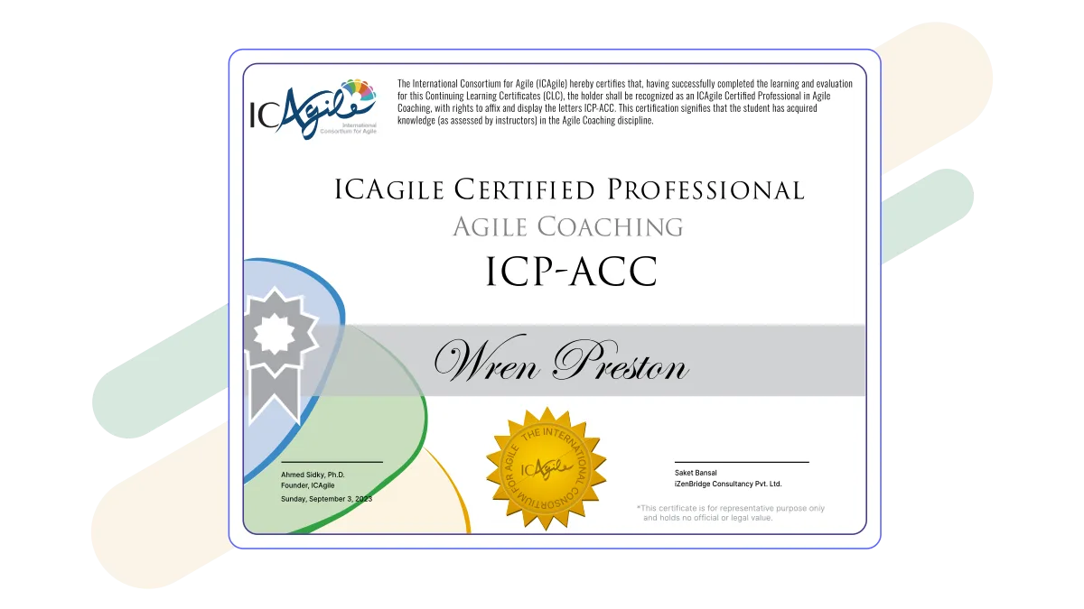 ICAgile Certified Professional in Agile Coaching (ICP-ACC®) certificate