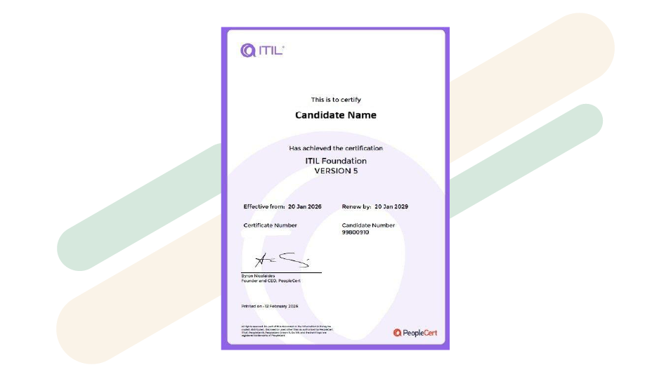 ITIL 5 Foundation certificate